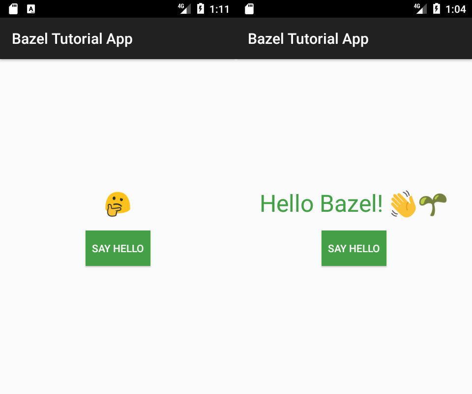 screenshot of tutorial app